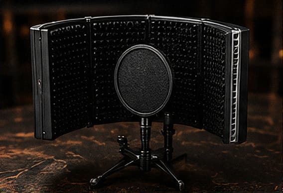 Professional Microphone Isolation Shield with Pop Filter
