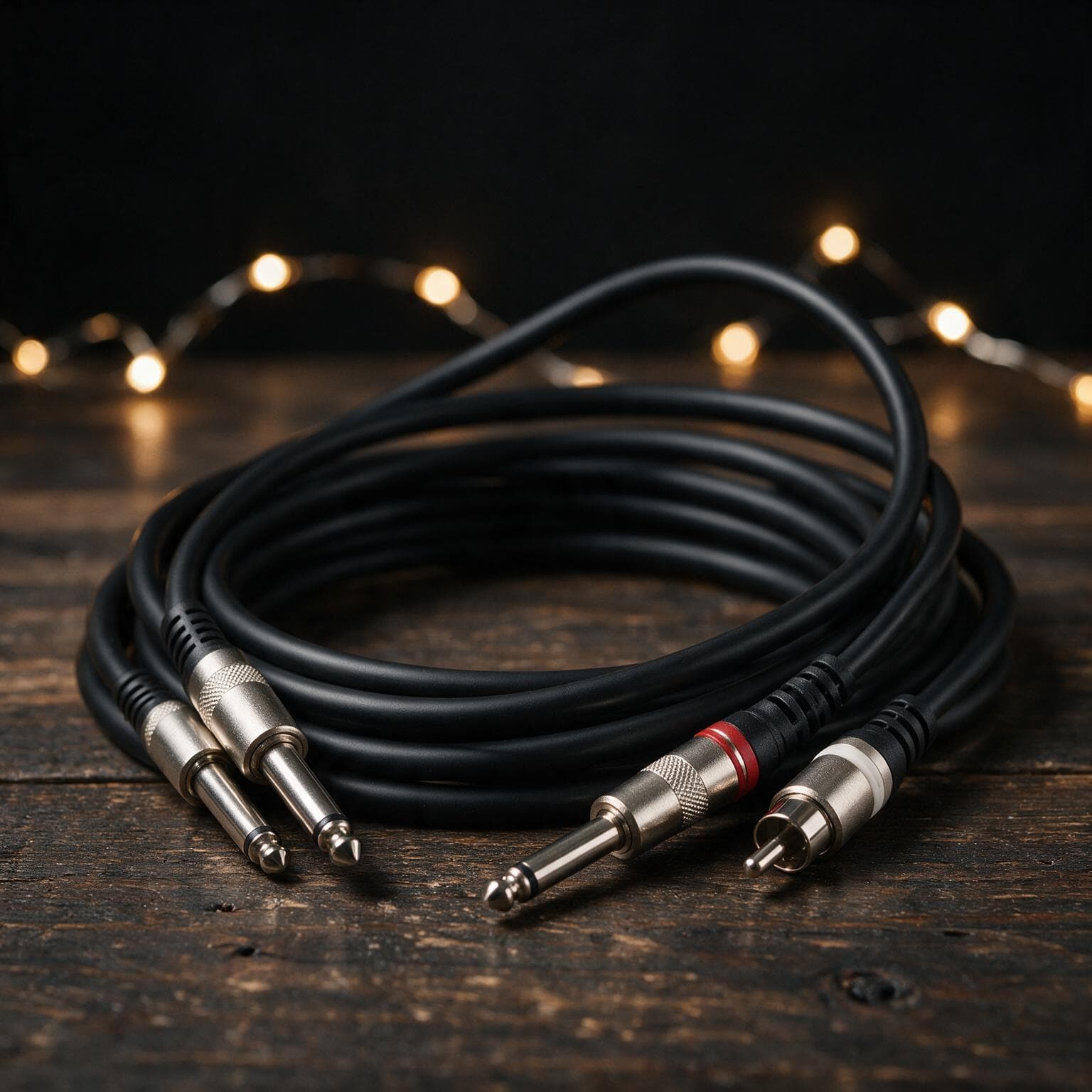 CPR-202 Dual 1/4" TS to Dual RCA Stereo Interconnect Cable 2 Meteres